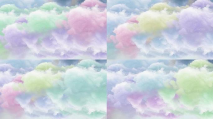 多色云在天空上移动的动画