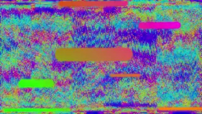 彩色胶囊形状在多色失真背景上移动的动画