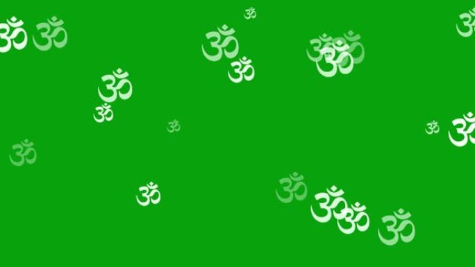 印度教文化Om符号运动图形与绿屏背景