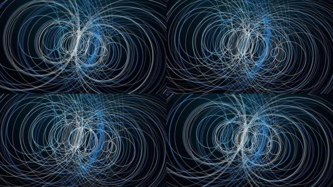 带有慢动作条纹波对象的未来动画，4096x2304循环4K