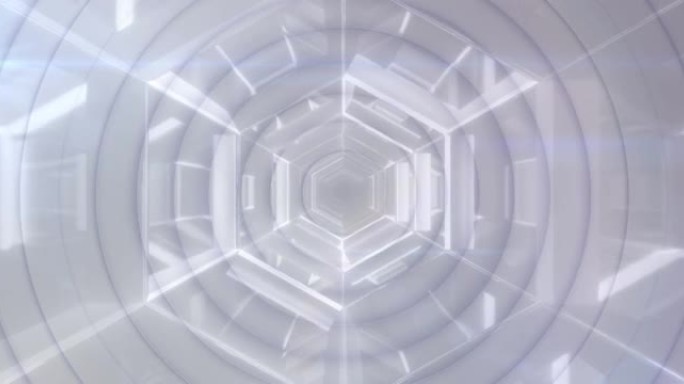 数字隧道上的白色圆圈动画