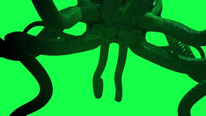 绿屏有触手的怪兽章鱼动画