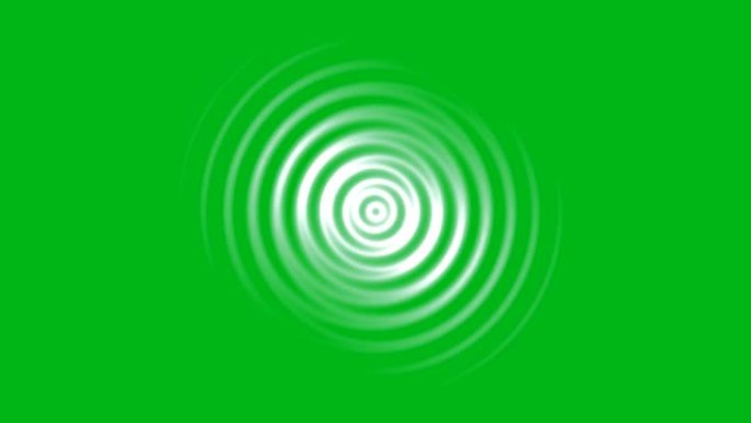 绿色屏幕背景的白色径向波运动图形