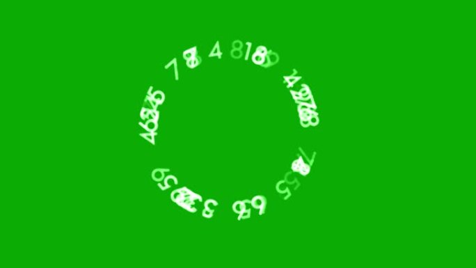 绿屏背景环绕数字数字运动图形