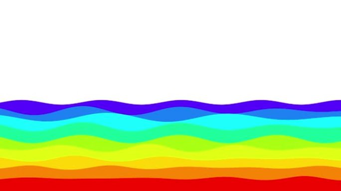 海浪彩虹色，流畅多彩的慢动作。柔和的波浪背景为美丽的概念设计构图