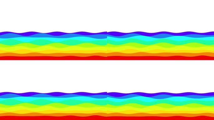 海浪彩虹色，流畅多彩的慢动作。柔和的波浪背景为美丽的概念设计构图