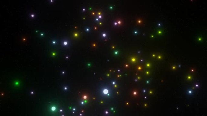 围绕星团移动抽象流体粒子背景迷幻霓虹Vj