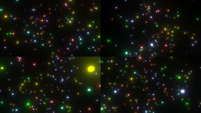 围绕星团移动抽象流体粒子背景迷幻霓虹Vj