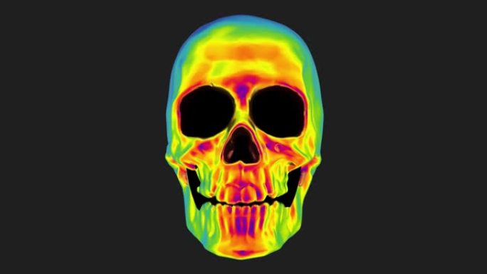 3D渲染头骨动画火焰反射与阿尔法通道