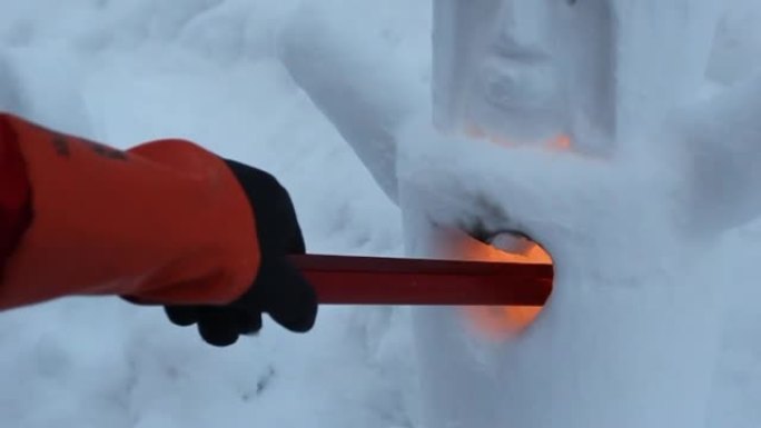 日本花灯在小樽雪光径节，位于日本北海道小樽。