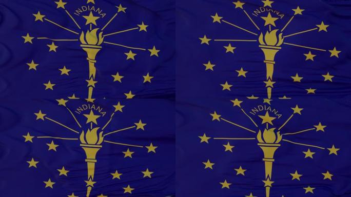 美国印第安纳州的旗帜，迎风飘扬