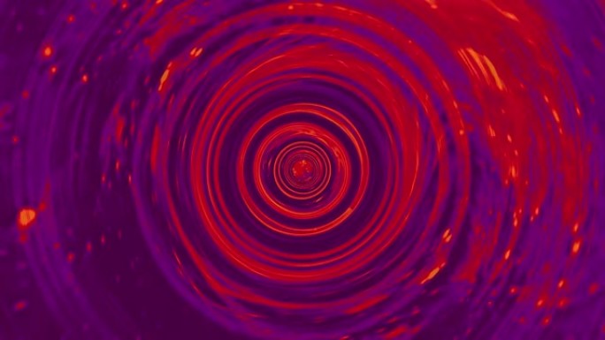 抽象运动图形循环红色紫色垃圾迷幻扭曲隧道背景多色螺旋涡旋光。4k环图案彩色圆形条纹漩涡催眠旋转抽象艺