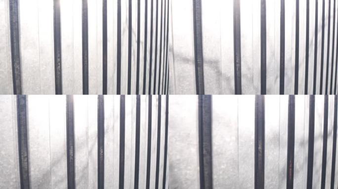 异型薄板铁栅栏，抽象背景