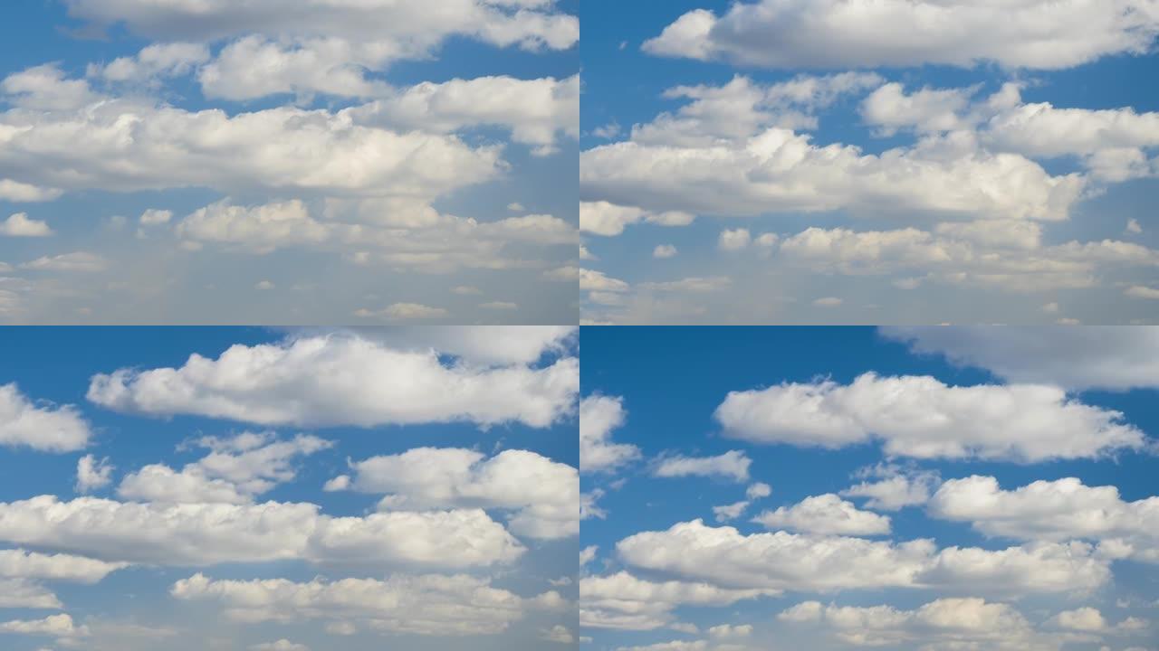 蓝天上快速移动的白云的延时镜头