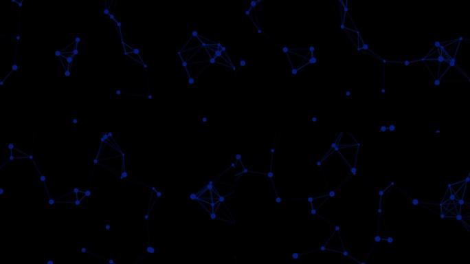 抽象多边形蓝色线框网络背景-连通性或网络概念