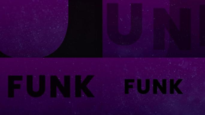 紫色背景上放克文字的动画