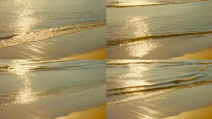 阳光闪烁的海滩海边海水海滩沙滩