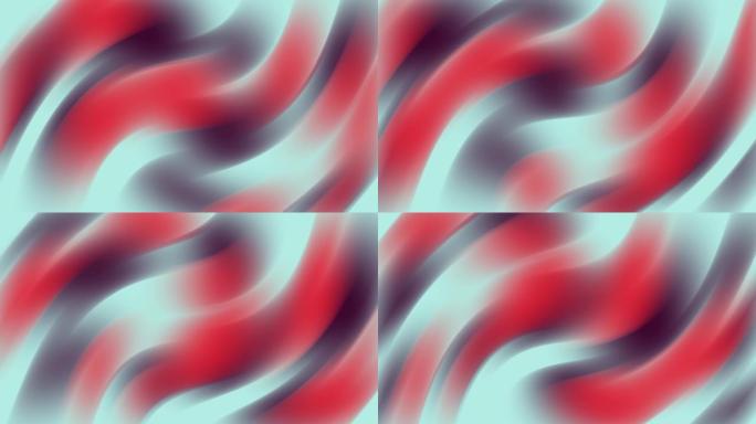红色和青色动画渐变背景，旋转或扭曲运动图形视频元素4k