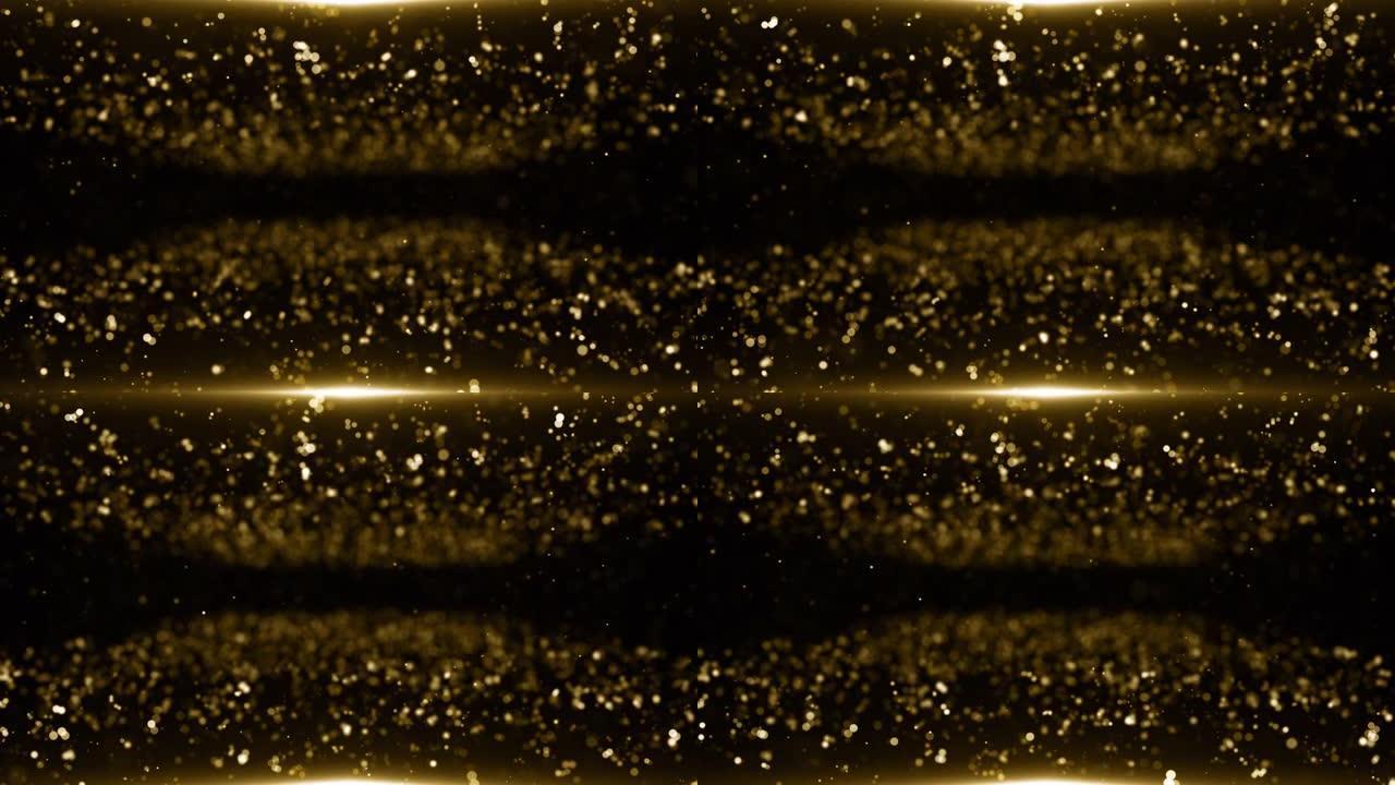 颗粒金色闪光博克奖灰尘抽象背景循环