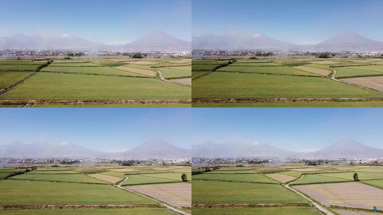 阿雷基帕火山的绿色田野: 查恰尼，米斯蒂和皮丘
