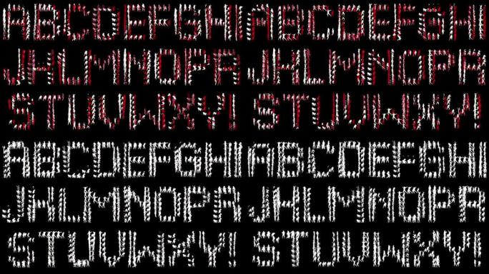 舞者的信。艺术效果。动画字母表。组成单词和短语的集合。阿尔法通道。循环。