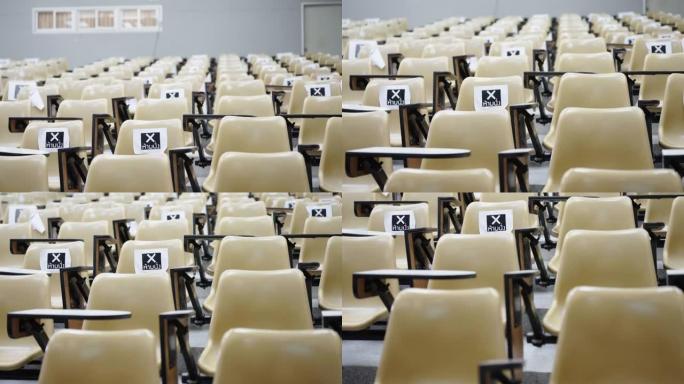 大学空教室房间椅子的设置设计社交距离新常态