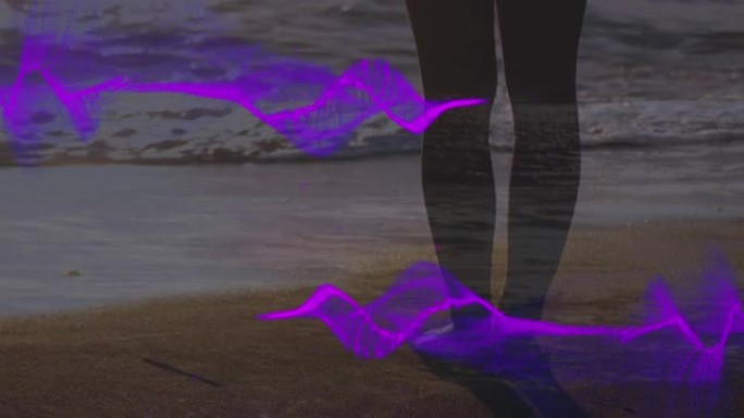 海景上的紫色波浪动画