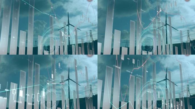 风力涡轮机的统计和数据处理动画