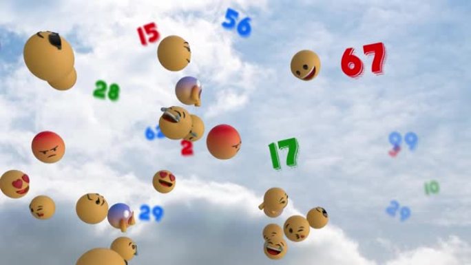 浮云表情符号和数字的动画
