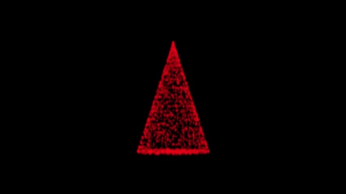 新年，圣诞树从动画圆点，粒子圆圈中松树红。混合模式