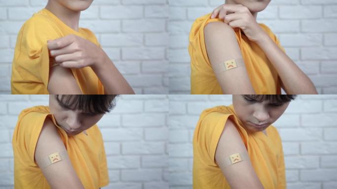 手头的疫苗接种标记。