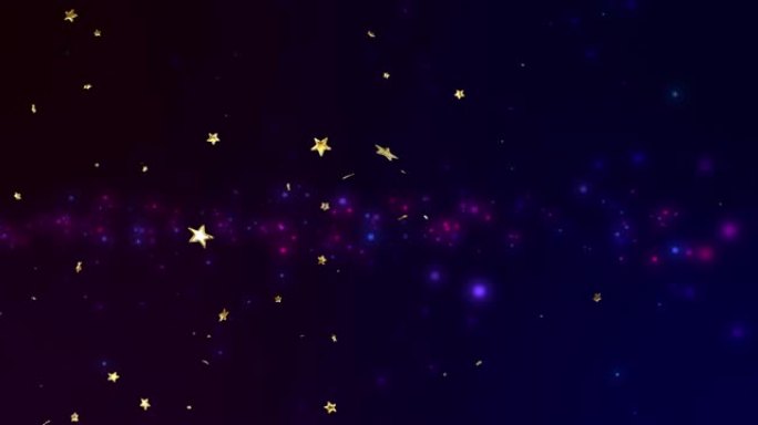 黑色背景上的光点和星星的动画