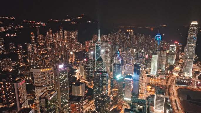 4K正版-航拍香港中银大厦夜景02