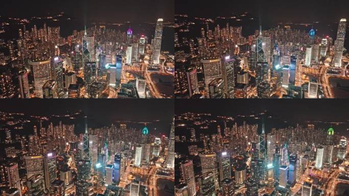 4K正版-航拍香港中银大厦夜景02