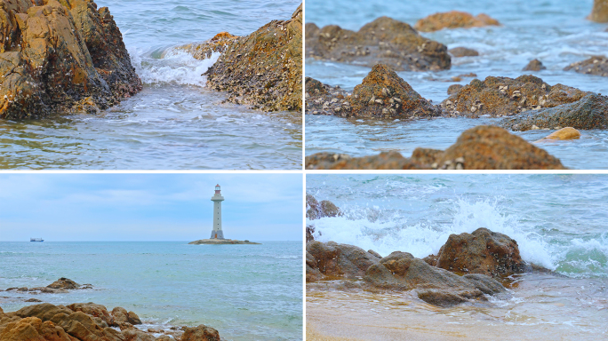 海边，灯塔，礁石，海浪