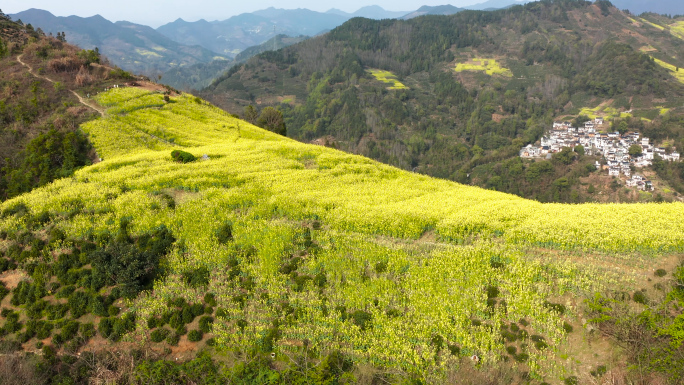 皖南歙县武阳峰山传统古村落风光航拍