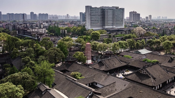 4K新都区宝光寺航拍延时视频