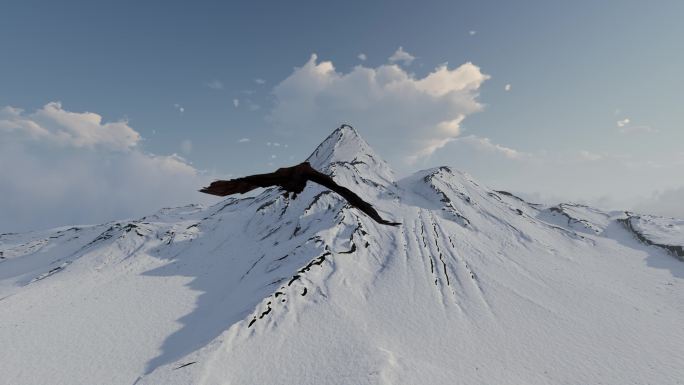 雄鹰老鹰飞过雪山冰山群山山峰山脉宣传片