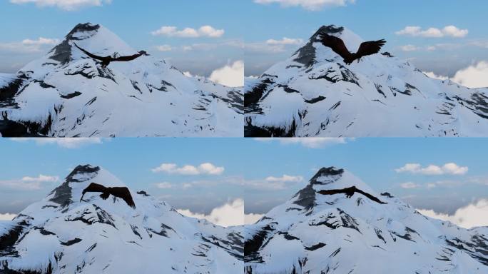 老鹰雄鹰飞过雪山山峰年会宣传片开场片头