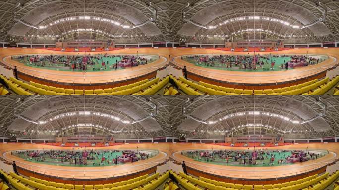 全景实拍中国场地自行车比赛