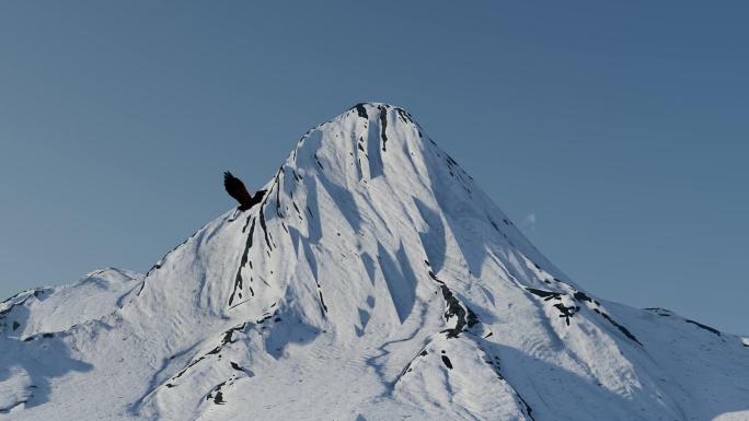 雄鹰老鹰雪山冰山山峰开场片头宣传片大气