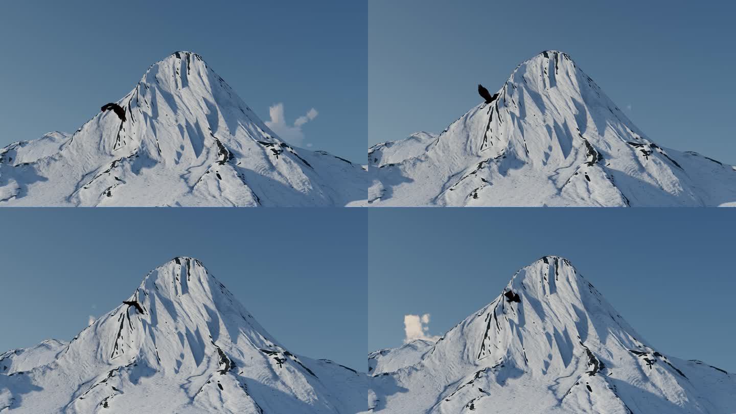 雄鹰老鹰雪山冰山山峰开场片头宣传片大气