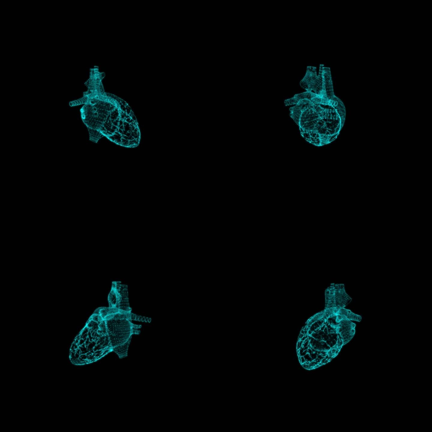 人体心脏器官粒子旋转无缝循环HUD科技