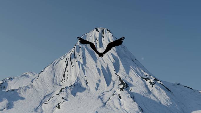 老鹰雄鹰雪山冰山山峰大气开场片头宣传片