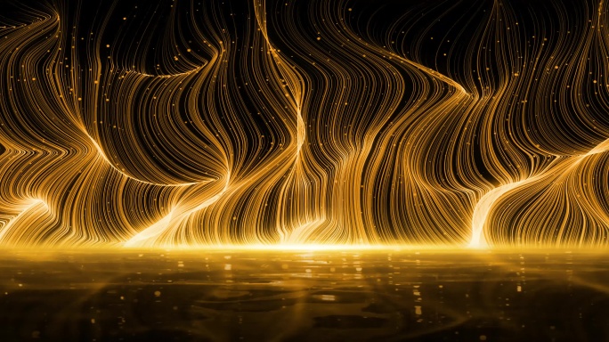 金色线条粒子舞蹈背景