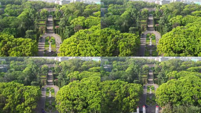 重庆北碚西南大学一号门生态航拍