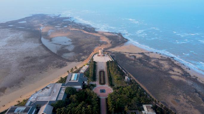 海南省临高县临高角航拍海岸线风光与人文