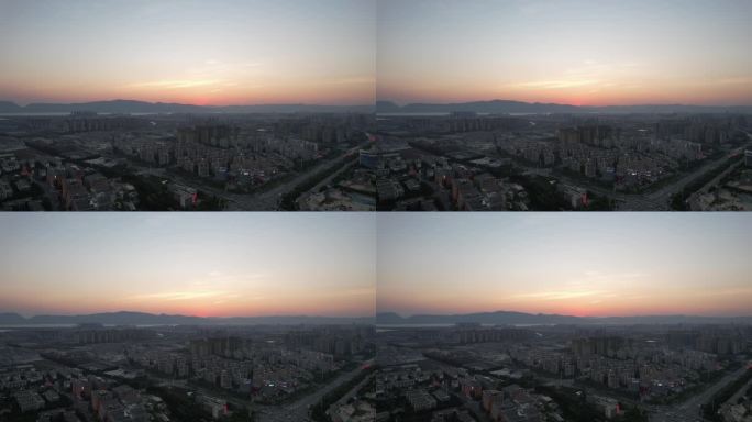 云南昆明晚霞夕阳航拍