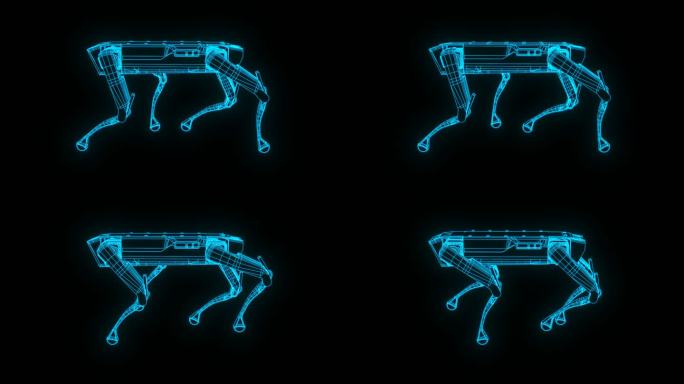 蓝色全息科技机器人动画带通道