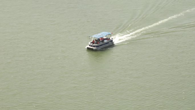 河南许昌鄢陵地标鹤鸣湖航拍